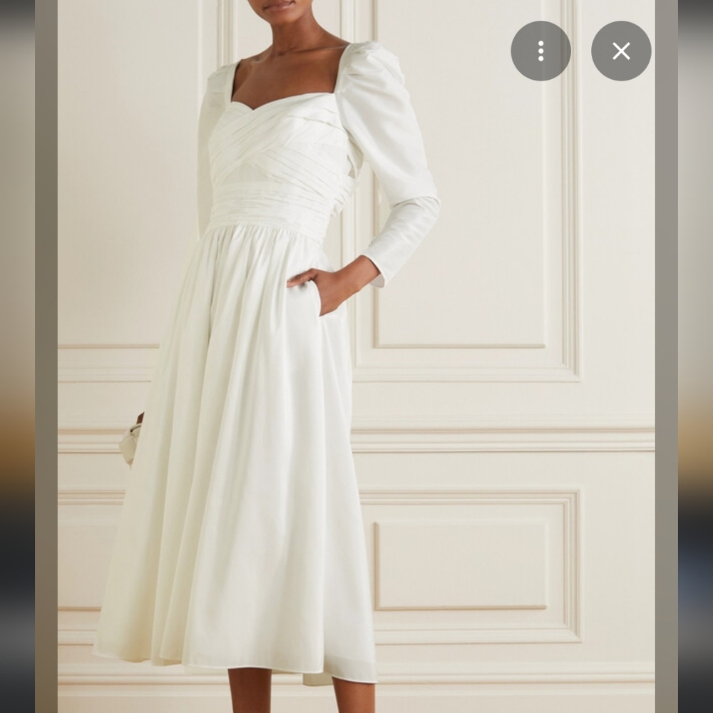 Self-Portrait White Long Sleeve Dress